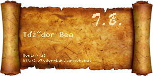 Tódor Bea névjegykártya
